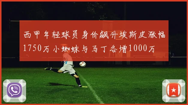 西甲年轻球员身价飙升埃斯皮涨幅1750万小蜘蛛与马丁各增1000万